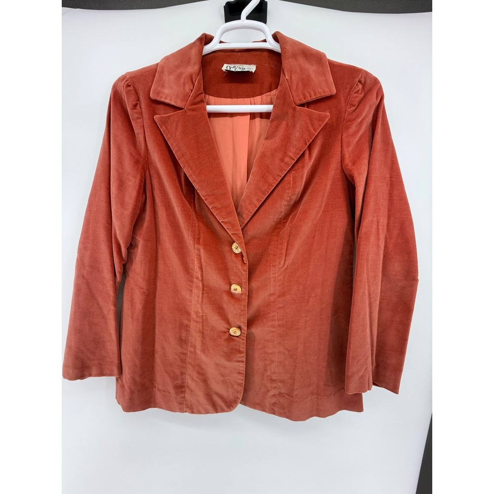 Julie Miller‎ of California Velvet Blazer Women's Jacket Copper VTG 70s Pristine